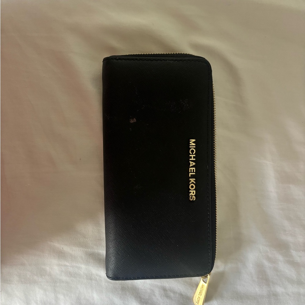 Michael Kors Black Zip-Around Wallet